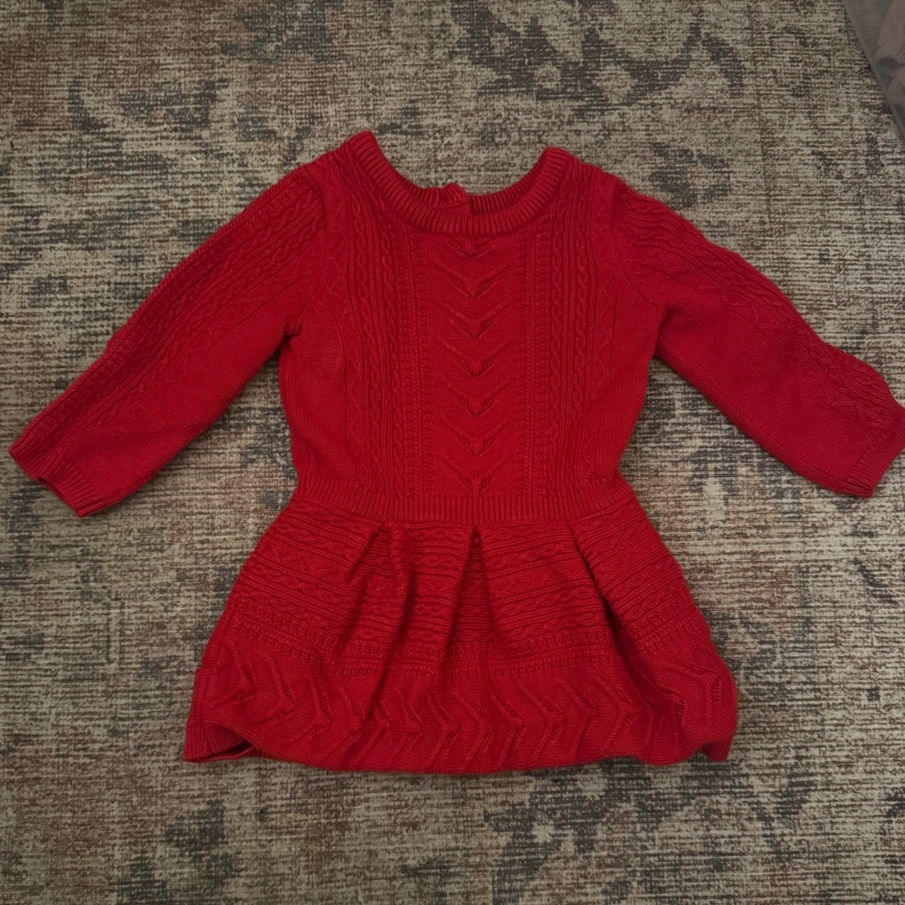 Janie and Jack Adorable Red Knit Sweater Dress - NWOT - 3-6 months